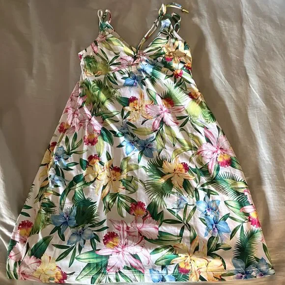 Tommy Bahama Women’s Orchid Garden V‑Neck Spa Sleeveless Dress Floral size XS - Picture 2 of 6